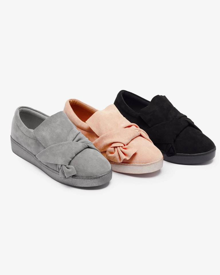 Graue Damen-Slipper aus Öko-Wildleder Bliwix - Footwear