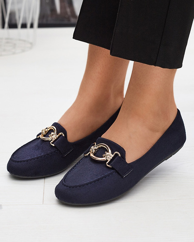 Marineblaue Brussi-Loafer aus Öko-Wildleder - Schuhe