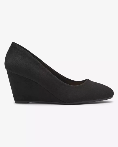Klassische Damen Pumps aus Öko-Wildleder in schwarzer Farbe Jiwitis - Schuhe