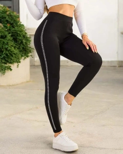 Royalfashion Damen-Leggings aus Baumwolle mit Zirkonen