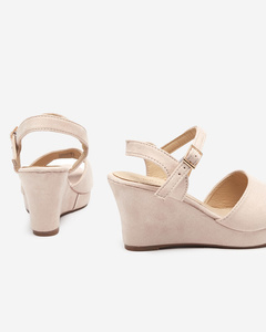 OUTLET Keilsandalen für Damen in Beige Nalem - Schuhe