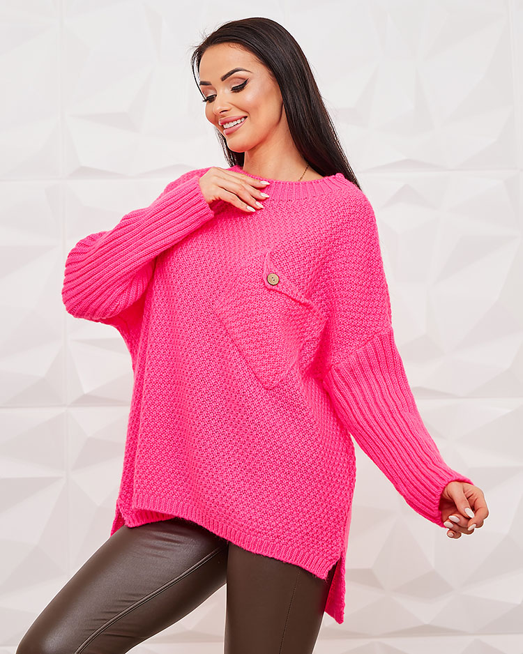 Royalfashion Neon Pink Damen Pullover