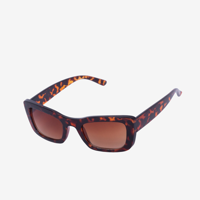 Braune schmale Damensonnenbrille mit Leopardenmuster - Accessoires