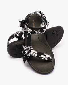 Royalfashion Damen Sandalen mit Druck in schwarz Andreti