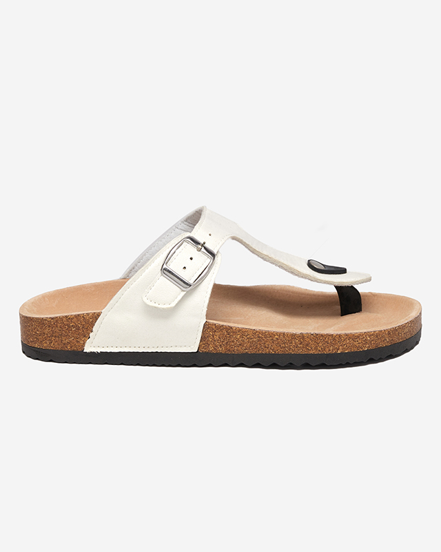 Weiße Öko-Wildledersandalen für Damen Sodifo- Footwear