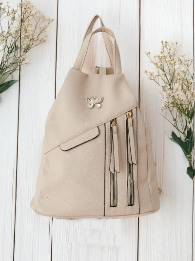 Royalfashion Kleiner Damen-Rucksack aus ökologischem Leder in Dreiecksform