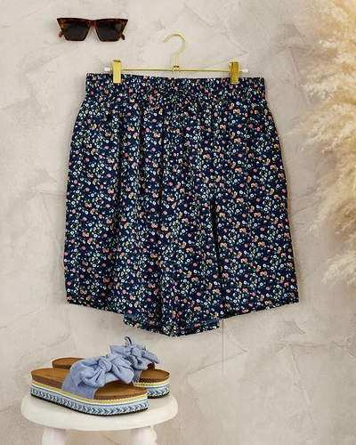 Royalfashion Shorts aus Stoff mit Blumen PLUS SIZE