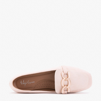 Beige Mokassins für Damen mit Olly-Dekoration - Schuhe