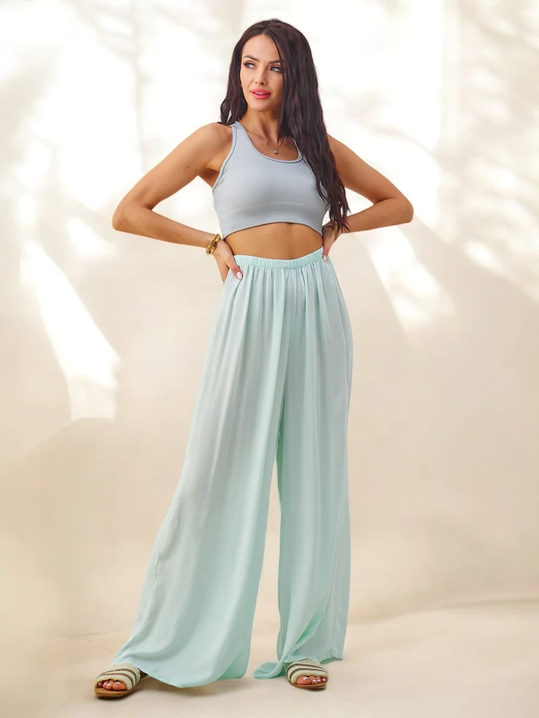 Royalfashion Damen gerade Viskosehosen, Stoff