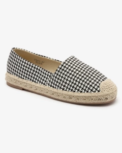 Royalfashion Schwarz-weiße Damen-Espadrilles aus Pepita Ilacex