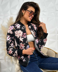 Royalfashion Women's floral bomber