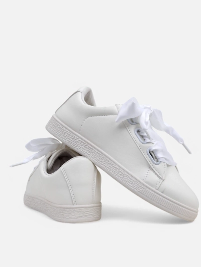 Royalfashion Damen Sneaker aus Eco-Leder mit dekorativen Schnürsenkeln Etti