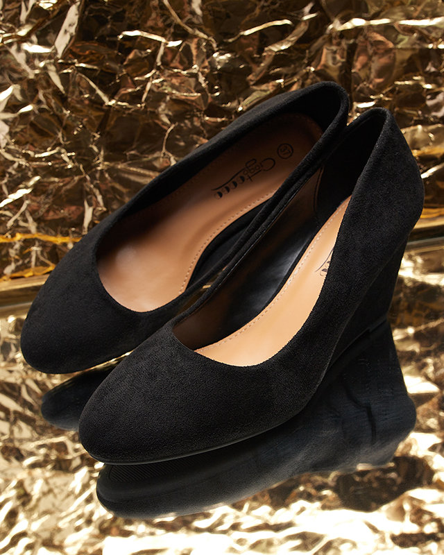 Klassische Damen Pumps aus Öko-Wildleder in schwarzer Farbe Jiwitis - Schuhe