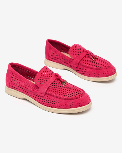 Royalfashion Fuchsia Women's Lux Classic Openwork Moccasins