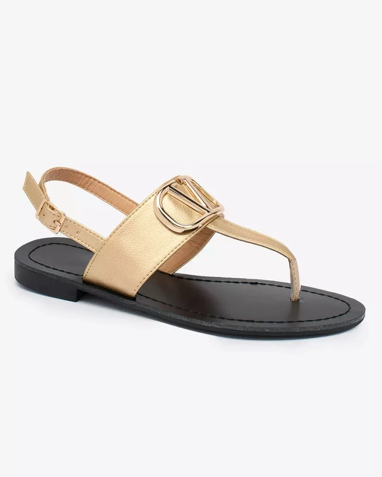 Royalfashion Damen goldene Jalones Flip-Flop-Sandalen