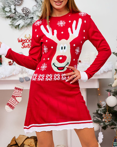 Royalfashion Christmas Sweater Damenkleid in Grau