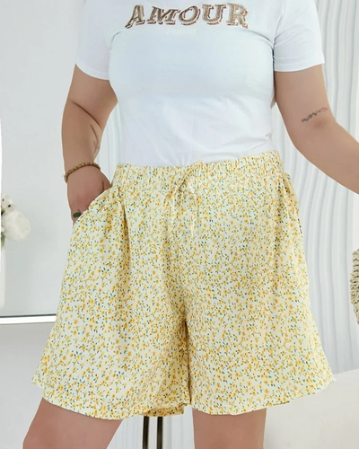 Royalfashion Shorts aus Stoff mit Blumen PLUS SIZE