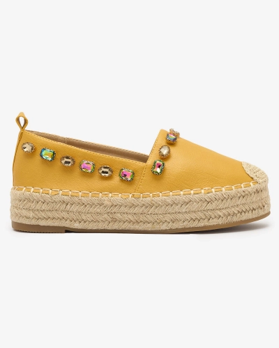 OUTLET Gelbe Damen-Espadrilles mit Kristallen Ziennie - Schuhe
