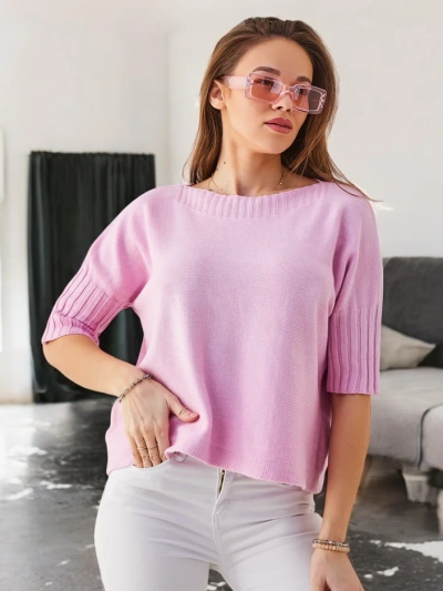 Royalfashion Damen Viskosepullover mit kurzen Ärmeln