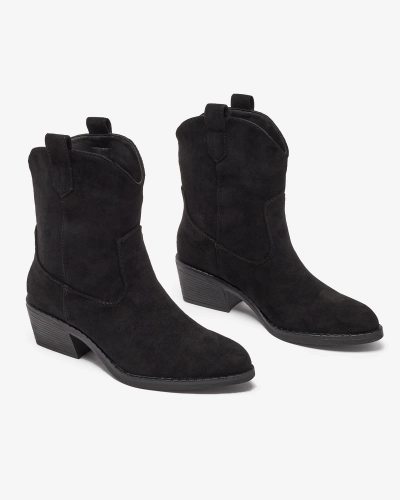 Royalfashion Schwarze isolierte Damen-Cowboystiefel Bronco