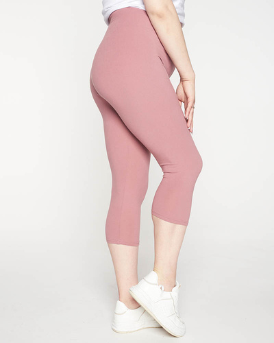 Dunkelrosa Damen-Leggings in 3/4 PLUS SIZE - Kleidung