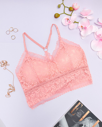 Damen-Spitzen-Bralette in rosa Farbe - Unterwäsche