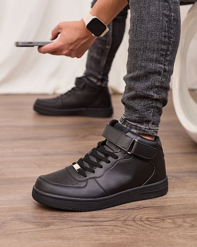 Royalfashion Sportliche High-Top-Sneakers für Herren in Schwarz Detocci