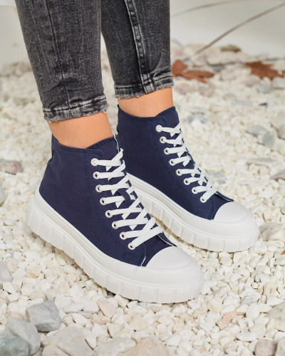 Royalfashion Navy Blue Жіночі високі кеди Ates Sneakers