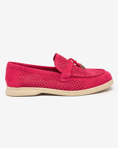 Royalfashion Fuchsia Women's Lux Classic Openwork Moccasins