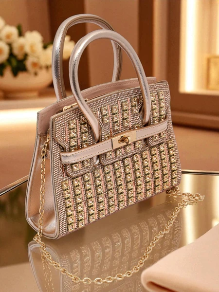 Royalfashion Damen Clutch Handtasche mit Zirkonia Seren Voux