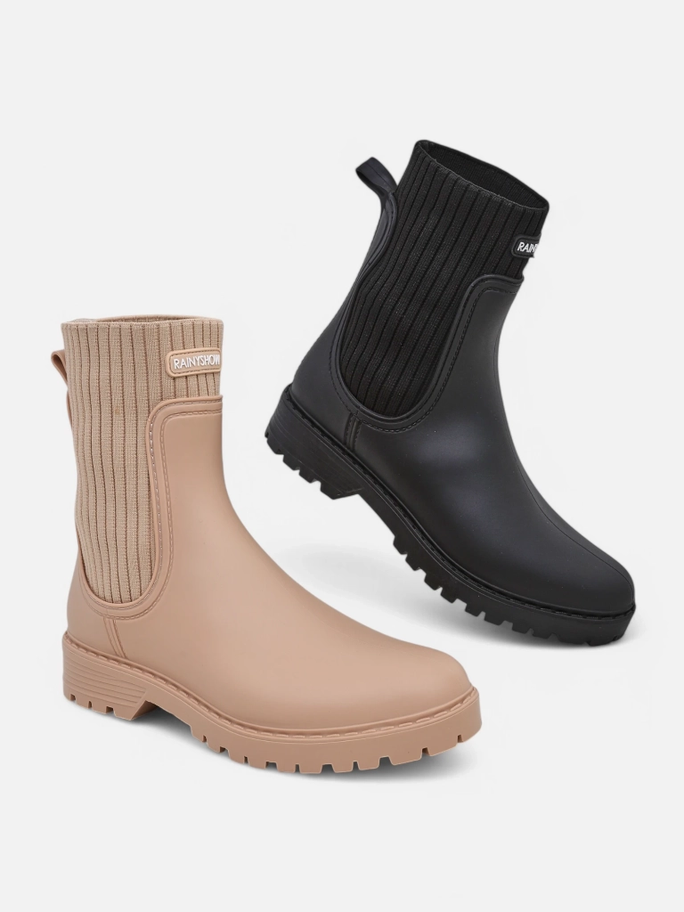 Royalfashion Damen matte Gummistiefel Dasiine