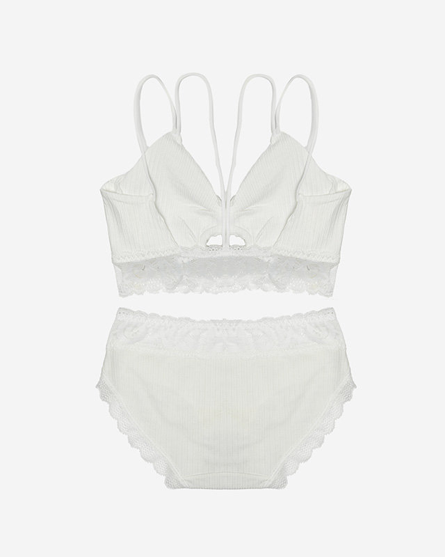 Weißes Dessous-Set für Damen mit Spitze - Unterwäsche