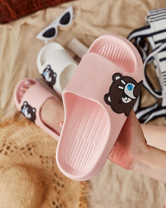 Royalfashion Damen-Gummi-Flip-Flops mit dekorativem Teddybär Berres