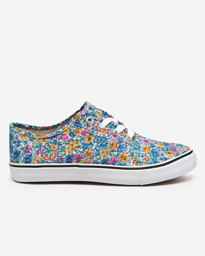 Blaue Damen Sneaker mit Blumenmuster Sertoli - Footwear