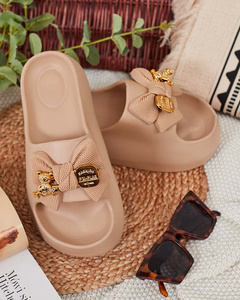 Royalfashion Damen-Gummi-Flip-Flops mit Perkip-Verzierungen