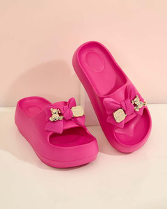 Royalfashion Damen-Gummi-Flip-Flops mit Zierschleife Afeen