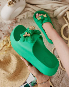 Royalfashion Damen-Gummi-Flip-Flops mit Zierschleife Afeen