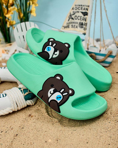 Royalfashion Damen-Gummi-Flip-Flops mit dekorativem Teddybär Berres