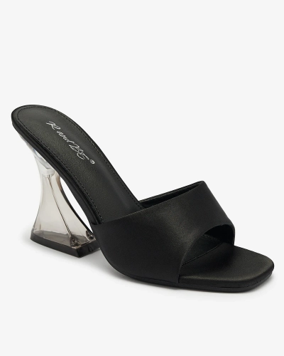 Schwarze Damen-Flip-Flops mit transparentem Absatz Ageria - Schuhe