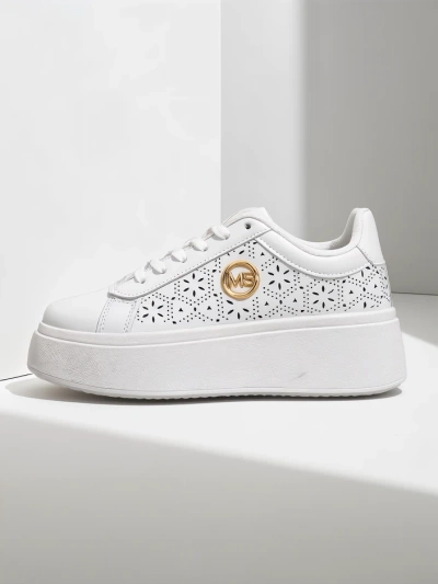 Royalfashion Damen perforierte Plateausneaker Gevinnis