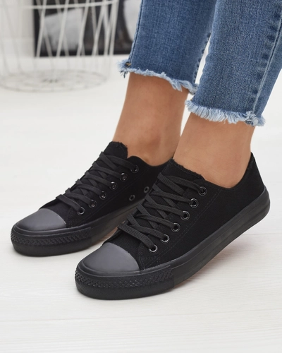 Schwarze klassische Damen-Schnürsneaker Ogisa - Schuhe