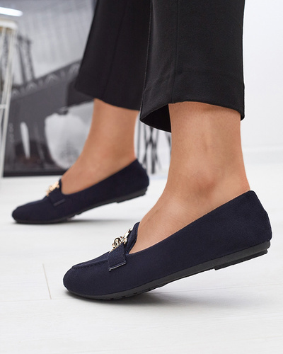 Marineblaue Brussi-Loafer aus Öko-Wildleder - Schuhe