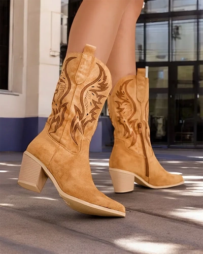 Royalfashion Cowboy Stiefel für Damen auf einem hohen Absatz Holorro