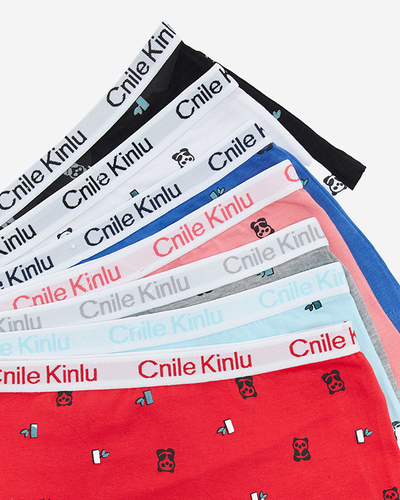 Mehrfarbige Boxershorts für Damen 7 / Packung PLUS SIZE - Unterwäsche