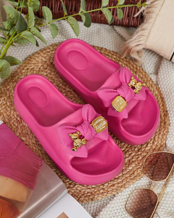 Royalfashion Damen-Gummi-Flip-Flops mit Perkip-Verzierungen