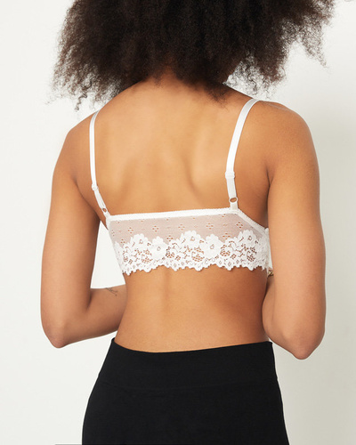 Weißer Damen-Bralette-BH aus Spitze - Underwear