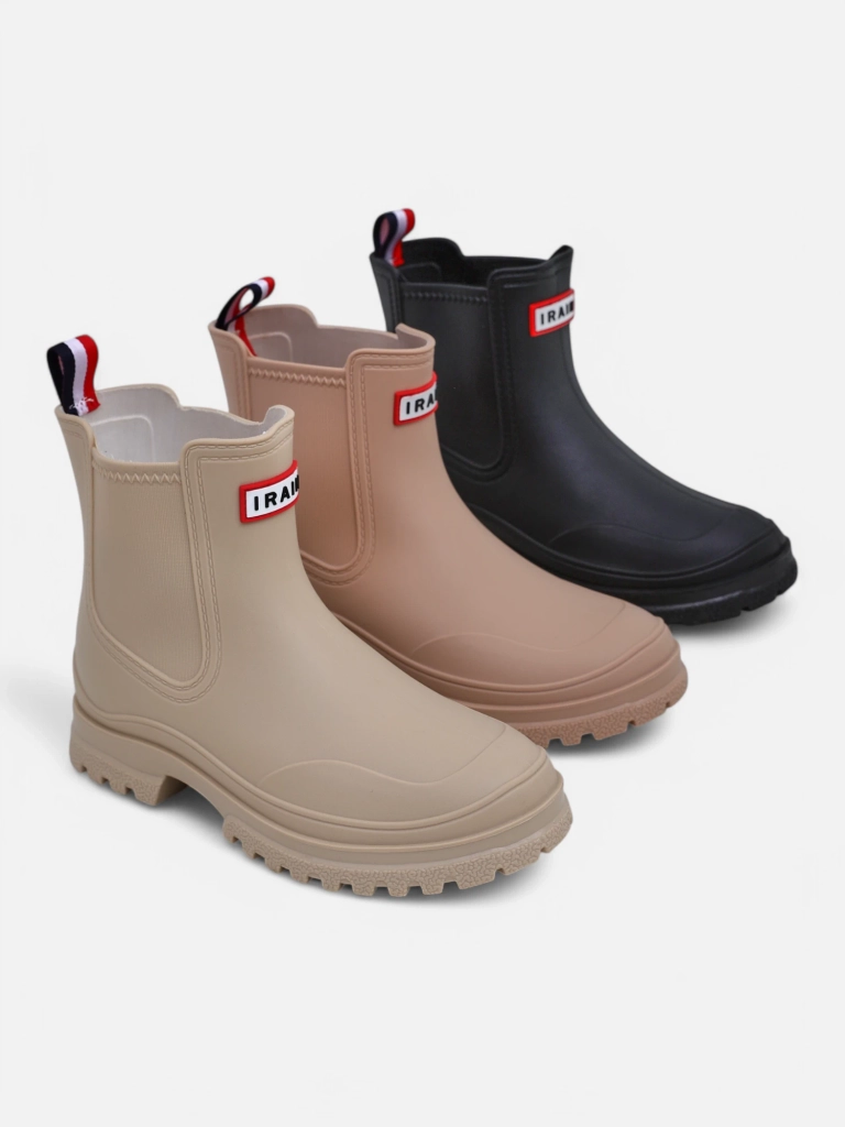 Royalfashion Damen Stiefeletten aus Gummi Lamen