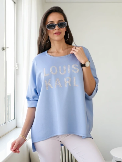 Royalfashion Damen Viskosebluse mit Strassaufschrift