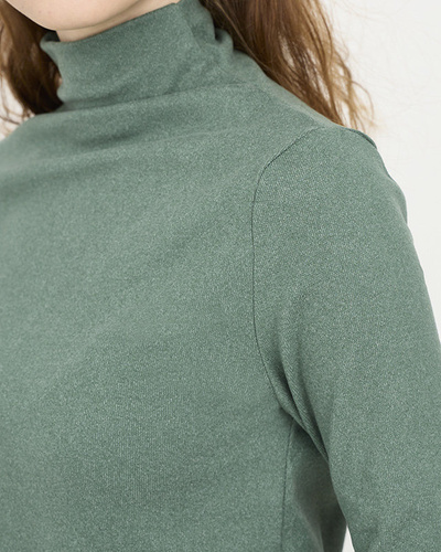 Grüner Damen-Halbrollkragenpullover - Kleidung