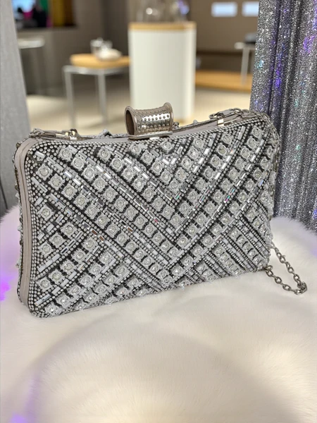Royalfashion Damen Clutch mit Zirkonia-Steinen Seraphine Glint